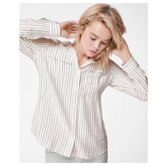 J Brand Stripe Button Down Top Size M - Picture 1 of 5